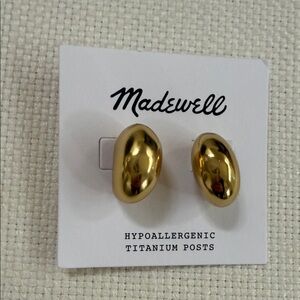 Madewell Shiny Gold Stud Earrings